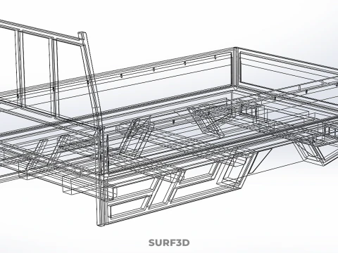 FLATDECK PICKUP TRUCK BED HEADBOARD STRUCTURE FRAME HEAD RACK 3D Model