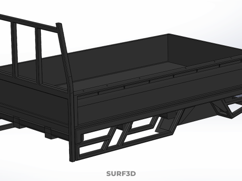 FLATDECK PICKUP TRUCK BED HEADBOARD STRUCTURE FRAME HEAD RACK 3D Model