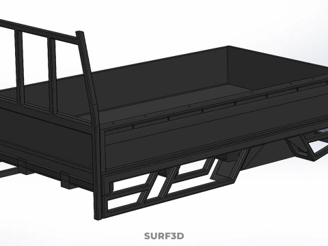 FLATDECK PICKUP TRUCK BED HEADBOARD STRUCTURE FRAME HEAD RACK 3D Model