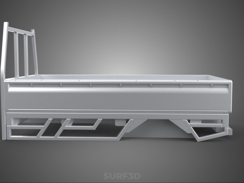 BAKKIE UTE PICKUP TRUCK FLAT BED CHASSIS BACK TRAY HEADBOARD VAN 3D Модель