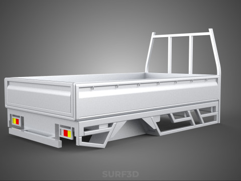 BAKKIE UTE PICKUP TRUCK FLAT BED CHASSIS BACK TRAY HEADBOARD VAN 3D Модель