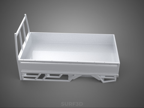 BAKKIE UTE PICKUP TRUCK FLAT BED CHASSIS BACK TRAY HEADBOARD VAN 3D Модель