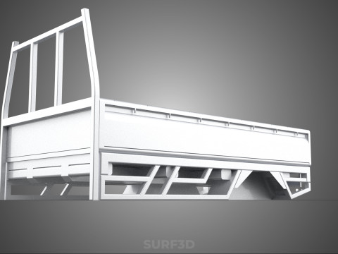 BAKKIE UTE PICKUP TRUCK FLAT BED CHASSIS BACK TRAY HEADBOARD VAN 3D Модель