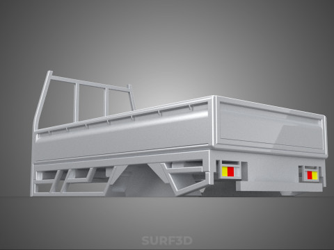 BAKKIE UTE PICKUP TRUCK FLAT BED CHASSIS BACK TRAY HEADBOARD VAN 3D Модель