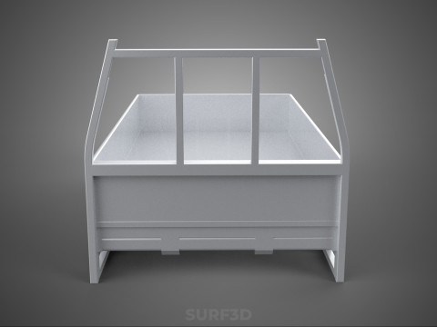 BAKKIE UTE PICKUP TRUCK FLAT BED CHASSIS BACK TRAY HEADBOARD VAN 3D Модель