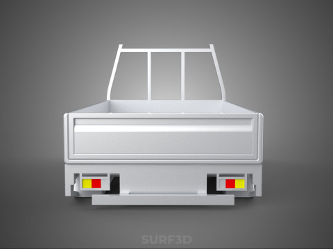 BAKKIE UTE PICKUP TRUCK FLAT BED CHASSIS BACK TRAY HEADBOARD VAN 3D Модель