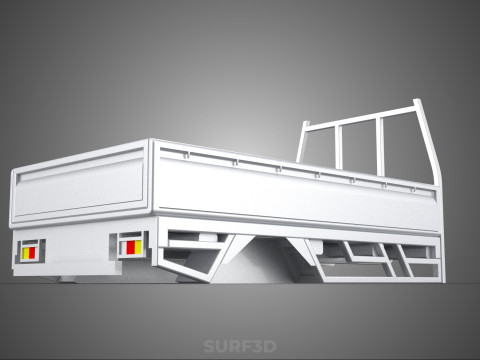 BAKKIE UTE PICKUP TRUCK FLAT BED CHASSIS BACK TRAY HEADBOARD VAN 3D Модель