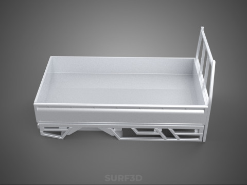 BAKKIE UTE PICKUP TRUCK FLAT BED CHASSIS BACK TRAY HEADBOARD VAN 3D Модель