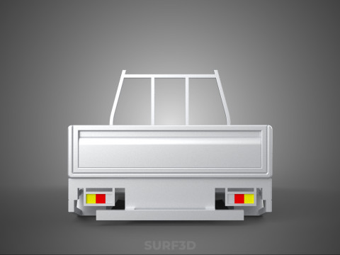 BAKKIE UTE PICKUP TRUCK FLAT BED CHASSIS BACK TRAY HEADBOARD VAN 3D Модель
