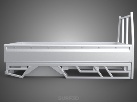 BAKKIE UTE PICKUP TRUCK FLAT BED CHASSIS BACK TRAY HEADBOARD VAN 3D Модель