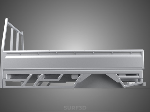 BAKKIE UTE PICKUP TRUCK FLAT BED CHASSIS BACK TRAY HEADBOARD VAN 3D Модель
