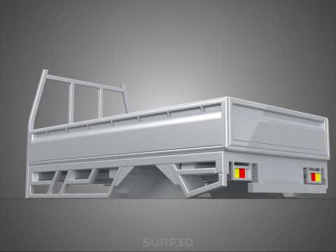BAKKIE UTE PICKUP TRUCK FLAT BED CHASSIS BACK TRAY HEADBOARD VAN 3D Модель
