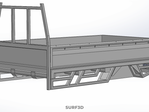 BAKKIE UTE PICKUP TRUCK FLAT BED CHASSIS BACK TRAY HEADBOARD VAN 3D Модель