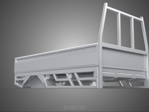 BAKKIE UTE PICKUP TRUCK FLAT BED CHASSIS BACK TRAY HEADBOARD VAN 3D Модель
