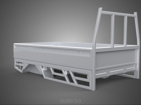 BAKKIE UTE PICKUP TRUCK FLAT BED CHASSIS BACK TRAY HEADBOARD VAN 3D Модель