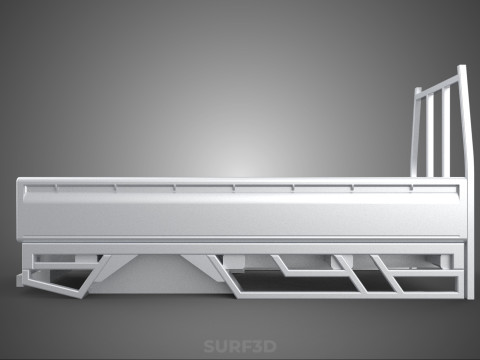 BAKKIE UTE PICKUP TRUCK FLAT BED CHASSIS BACK TRAY HEADBOARD VAN 3D Модель