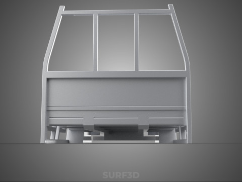 BAKKIE UTE PICKUP TRUCK FLAT BED CHASSIS BACK TRAY HEADBOARD VAN 3D Модель