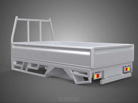 BAKKIE UTE PICKUP TRUCK FLAT BED CHASSIS BACK TRAY HEADBOARD VAN 3D Модель