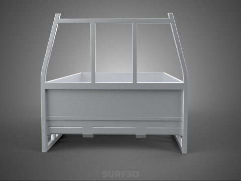 BAKKIE UTE PICKUP TRUCK FLAT BED CHASSIS BACK TRAY HEADBOARD VAN 3D Модель