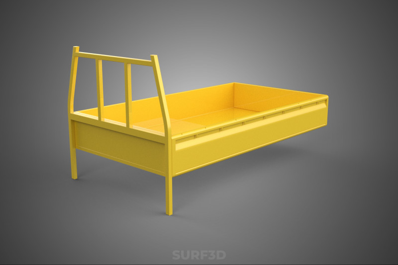 PICKUP TRUCK CARGO BED PLATFORM FRAME HEADBOARD BACK TRAY RACK 3D Modell .c4d .max .obj .3ds .fbx .stl .blend 