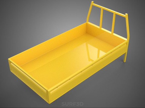 PICKUP TRUCK CARGO BED PLATFORM FRAME HEADBOARD BACK TRAY RACK 3D Modell