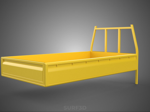 PICKUP TRUCK CARGO BED PLATFORM FRAME HEADBOARD BACK TRAY RACK 3D Modell