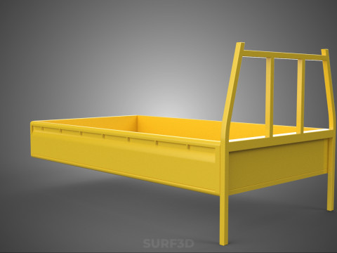 PICKUP TRUCK CARGO BED PLATFORM FRAME HEADBOARD BACK TRAY RACK 3D Modell