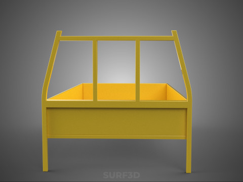 PICKUP TRUCK CARGO BED PLATFORM FRAME HEADBOARD BACK TRAY RACK 3D Modell