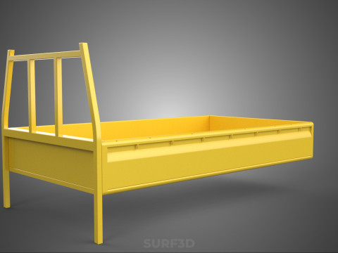 PICKUP TRUCK CARGO BED PLATFORM FRAME HEADBOARD BACK TRAY RACK 3D Modell