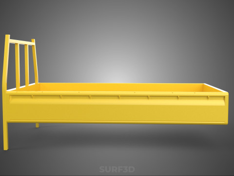 PICKUP TRUCK CARGO BED PLATFORM FRAME HEADBOARD BACK TRAY RACK 3D Modell