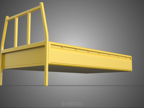 PICKUP TRUCK CARGO BED PLATFORM FRAME HEADBOARD BACK TRAY RACK 3D Modell
