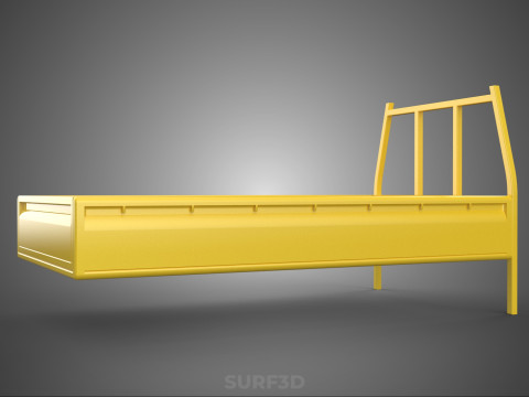 PICKUP TRUCK CARGO BED PLATFORM FRAME HEADBOARD BACK TRAY RACK 3D Modell