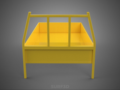 PICKUP TRUCK CARGO BED PLATFORM FRAME HEADBOARD BACK TRAY RACK 3D Modell