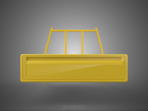 PICKUP TRUCK CARGO BED PLATFORM FRAME HEADBOARD BACK TRAY RACK 3D Modell
