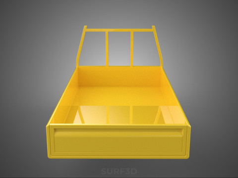 PICKUP TRUCK CARGO BED PLATFORM FRAME HEADBOARD BACK TRAY RACK 3D Modell