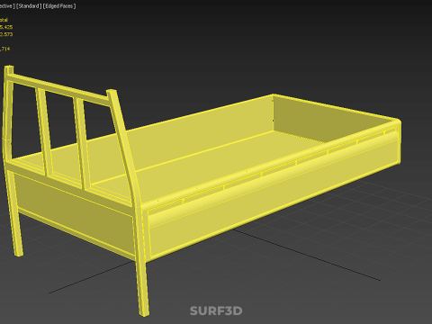 PICKUP TRUCK CARGO BED PLATFORM FRAME HEADBOARD BACK TRAY RACK 3D Modell
