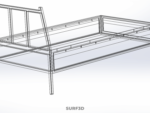 PICKUP TRUCK CARGO BED PLATFORM FRAME HEADBOARD BACK TRAY RACK 3D Modell