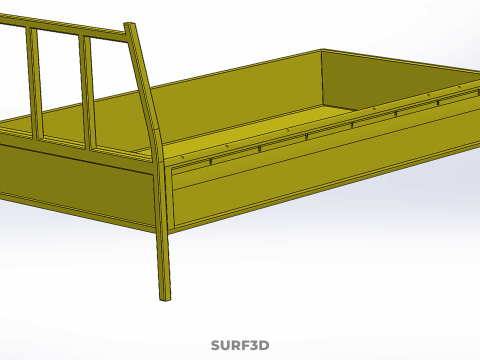 PICKUP TRUCK CARGO BED PLATFORM FRAME HEADBOARD BACK TRAY RACK 3D Modell
