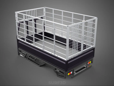 CAGE ENCLOSURE PICKUP FLAT DECK TRUCK CARGO BED FRAME REAR BODY 3D Model