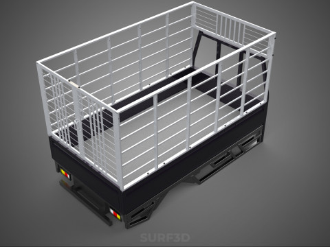 CAGE ENCLOSURE PICKUP FLAT DECK TRUCK CARGO BED FRAME REAR BODY 3D 模型
