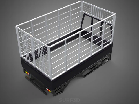 CAGE ENCLOSURE PICKUP FLAT DECK TRUCK CARGO BED FRAME REAR BODY 3D Model