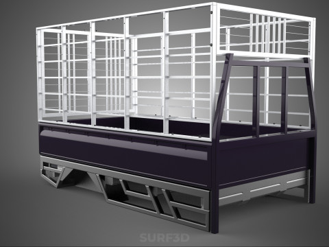 CAGE ENCLOSURE PICKUP FLAT DECK TRUCK CARGO BED FRAME REAR BODY 3D 模型