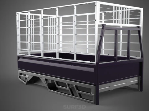 CAGE ENCLOSURE PICKUP FLAT DECK TRUCK CARGO BED FRAME REAR BODY 3D Model