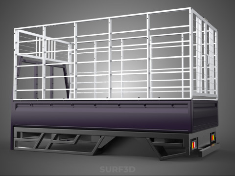CAGE ENCLOSURE PICKUP FLAT DECK TRUCK CARGO BED FRAME REAR BODY 3D 模型
