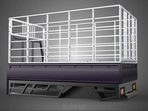 CAGE ENCLOSURE PICKUP FLAT DECK TRUCK CARGO BED FRAME REAR BODY 3D Model