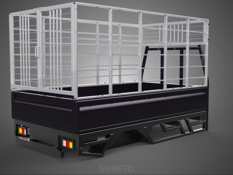 CAGE ENCLOSURE PICKUP FLAT DECK TRUCK CARGO BED FRAME REAR BODY 3D 模型