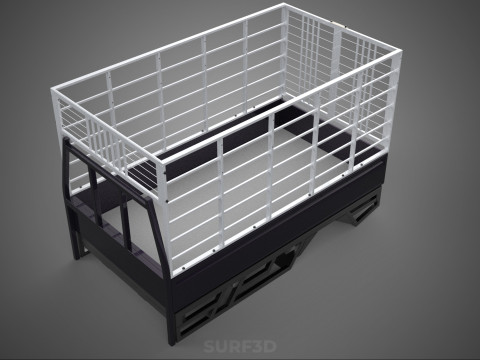 CAGE ENCLOSURE PICKUP FLAT DECK TRUCK CARGO BED FRAME REAR BODY 3D 模型