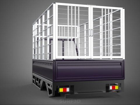 CAGE ENCLOSURE PICKUP FLAT DECK TRUCK CARGO BED FRAME REAR BODY 3D 模型