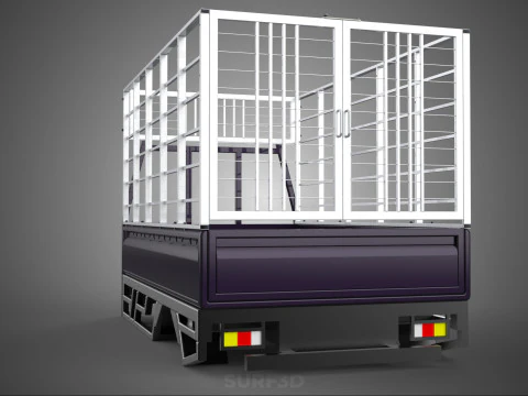 CAGE ENCLOSURE PICKUP FLAT DECK TRUCK CARGO BED FRAME REAR BODY 3D Model