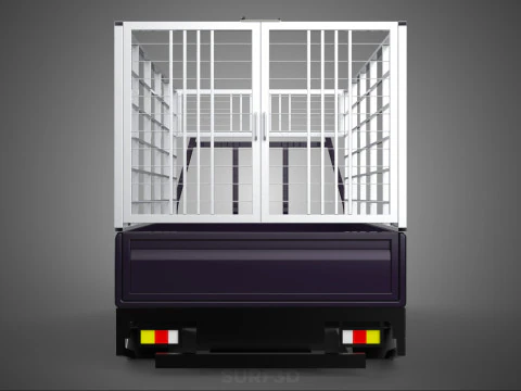 CAGE ENCLOSURE PICKUP FLAT DECK TRUCK CARGO BED FRAME REAR BODY 3D Model